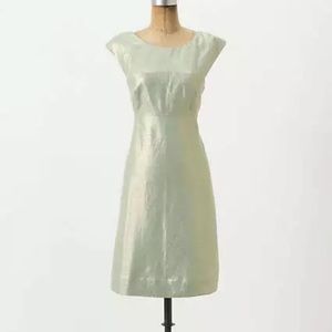 Anthropologie Maeve Mentha Cutout Dress with Golden Threads